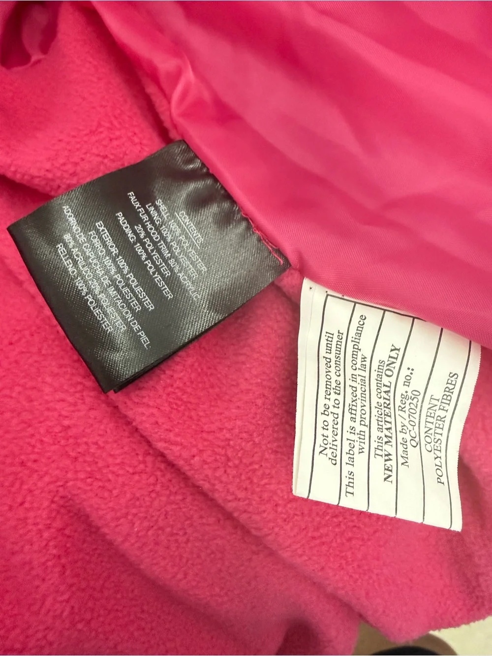 London Fog Girls Pink Puffer Jacket Faux Fur Hood Coat